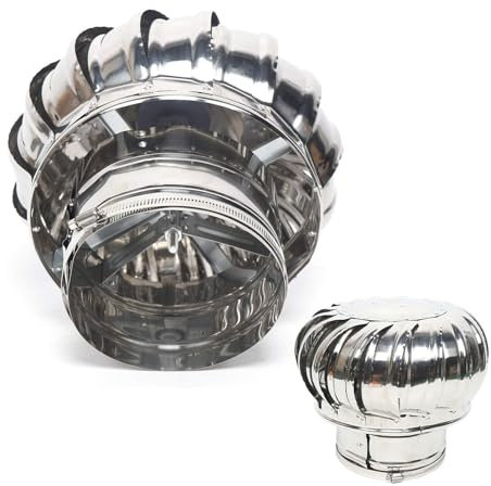 Tappo Di Sfiato Del Tetto, Cappellino Per Camino Girevole In Acciaio Inox 201, Comignolo Antivento Antipioggia Per Camino, Aspiratore Fumi Cima A Sfera Girevole(75 mm/3 in)