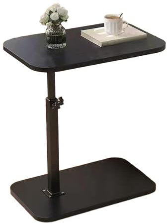 Tavolo C – Tavolino per divano, tavolino moderno | Tavolo da spuntino a di C comodino compatto per piccoli spazi, stabile supporto per laptop con struttura in metallo e superficie in legno per