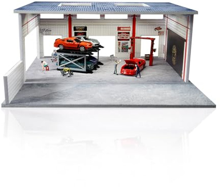 Diorama Display Cabinet for Hot Wheel1:64 Scale Model Parking Lot 1:64 Stereoscopic Garage Scene Used for Storage Display LED Lighting Landscape Model Double Decker Garage