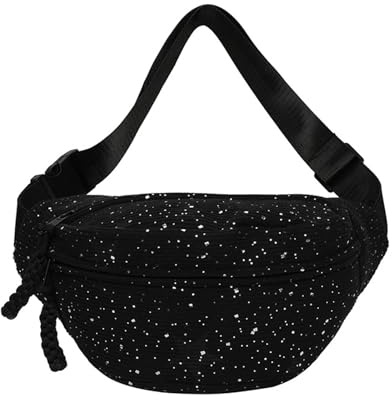 Bauchtasche Cord Damen Umhängetasche Cord Modische Glänzende Cords Hüfttasche Freizeit Sport Hüfttaschen Tinte Schwarz Crossbody Bag Gürteltasche mit Schultergurt Einstellbar für Damen, Herren