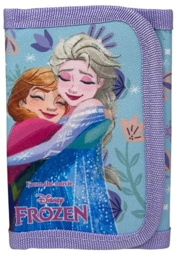 Portafogli con chiusura a strappo Frozen Disney accessorio da borsa porta carte monete banconote per bambini 13 x 8 cm