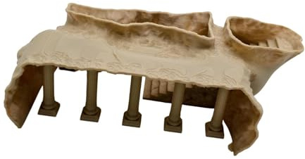 Fenteer Aquarium Underground Roman Column Cave Fish Hideout,Creative,Sturdy,Aquarium Decoration Fish Tank Accessories for Shrimp, M Yellow