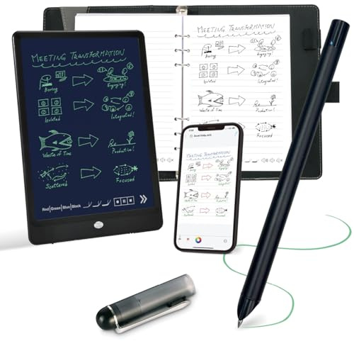 Ophayapen 3-in-1 Smart Pen Writing Set – Smart Pen with Notebook & LCD Writing Board, OCR Handwriting to Text, Audio Recording, Bluetooth, No Subscription, for Study & Business