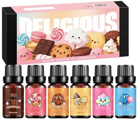 Doftolja För Aromadiffuser 6-Delar Långvarigt Godisdoft Set | Czyszczenie Płytek Łazienkowych För Rum, Husfester, Skönhetsvård, Badbollar, Tvål, Dating Och