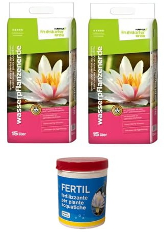 Kit completo 2 sacchi di terriccio + 1 Fertilizzante per piante acquatiche