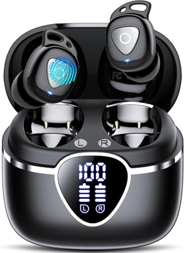 Wireless Earbuds, 2026 Bluetooth Headphones In Ear with 4 ENC Noise Cancelling, 40H Mic Clear Calls Bluetooth earphones, Deep Bass IP7 Waterproof Mini Ear Buds, USB-C Comfortable for Sport,Work Black