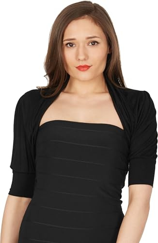 BlackButterfly Jerseybolero Dam Halvärm Muddar, Svart, S