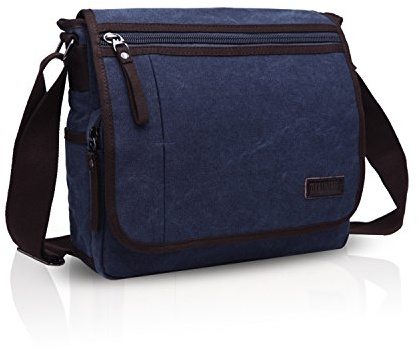 FANDARE Unisex Umhängetasche Herrentasche Segeltuch Damen Schultertasche Lehrertasche Laptoptasche für 10.9 Zoll Notebook Kuriertasche Große Aktentasche Schule Freizeit Reise Business Messenger Bag