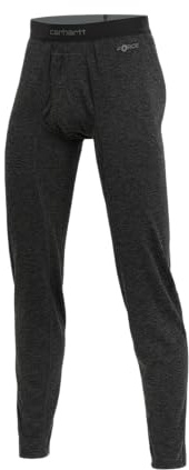 Carhartt Men's Force Midweight Synthetic-Merino Wool Blend Base Layer Pant - Large Tall - Black Heather