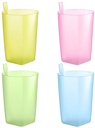 Healifty Gobelets anti-fuite avec pailles de couleurs assorties - en plastique - pour tout-petits et enfants