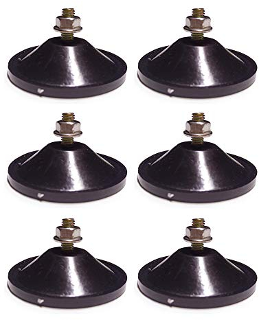 M6 - D 5,5 cm Starke verdickte Kante PVC M6 Saugnapf Haken aus,Mit Kontermutter,Für eine verbesserte Absaugung,6 Stück, empfehlen (schwarz)