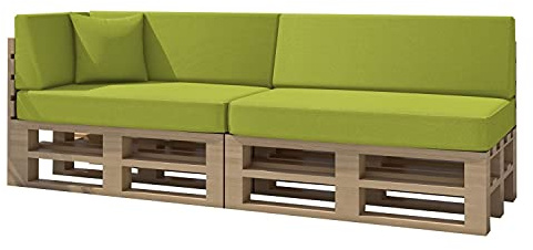 chilly pilley Palettenkissen Gartenkissen Wasserdicht Palettenauflage Palettenpolster Indoor Outdoor Waschbar Abnehmbar Sitzkissen Rückenkissen (6er Set, Grün)