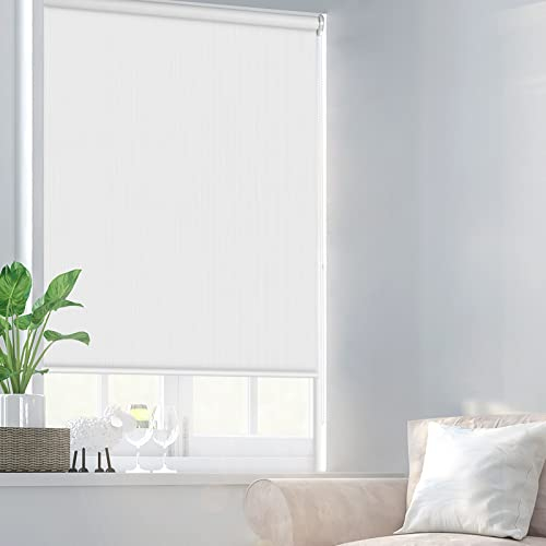 HIDODO Lichtfilter-Rollos für Fenster, Solar-Rollos und Jalousien, Raumverdunkelung, transparente Schattierungen für Zuhause, Büro und Fenster, 76,2 cm B x 182,9 cm H, Weiß