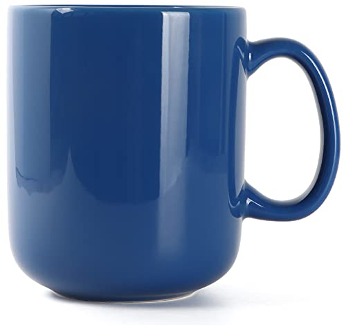 SHOWFULL 20 OZ Large Coffee Mug, 600ml Porcelain Extra Big Ceramic Cup for Tea Coffee Hot Chocolate Latte, Blue