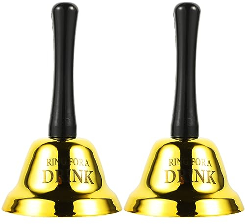 ibasenice Bachelor Service Ringing - 2PCS Christmas Hand Held Service Bell Call Hand Bell Ring for Drink for Hotels Restaurant Bachelor Party Coffee