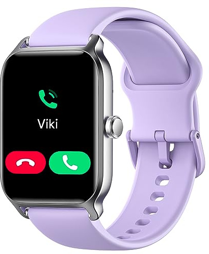 Gydom Smartwatch Damen mit Telefonfunktion 1.8 Alexa Integriert Fitnessuhr 100+ Sportmodi, Pulsmesser SpO2 Stress EIN-klick Messen, Schlafmonitor, IP68 Schrittzähler Uhr für Android/IOS Lila