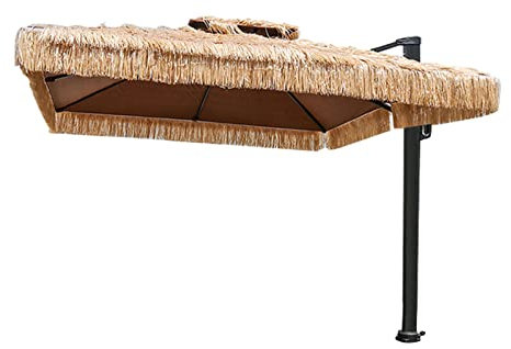 LOERSS Ombrelloni Tiki Da 6,9 Piedi Per Esterni,Ombrellone In Paglia Per Tiki Bar All'aperto,Ombrellone In Paglia Da 8,2 Piedi,Ombrellone In Paglia Con Design Inclinabile,Ombrellone(2.5m/8.2ft)