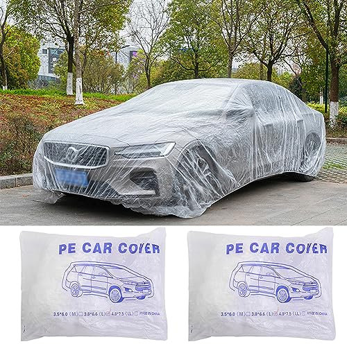 Housse Véhicule en Plastique Transparent - Bâche Étanche Respirante - Protection Extérieure Automobiles Ban Élastique