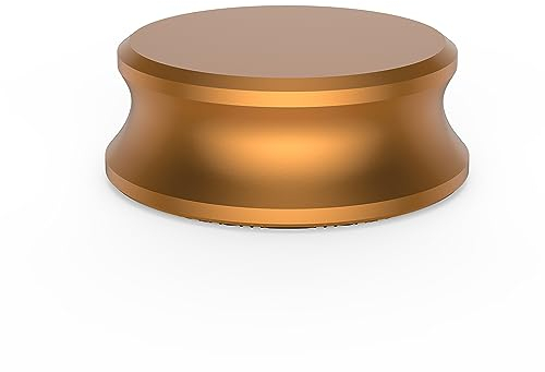 Record Weight Stabilizer 280g Turntable Weight Clamps for Turntable Vinyl Disc LP Record Player Aluminum LP Stabilizer with Protective Leather Pad (Gold)