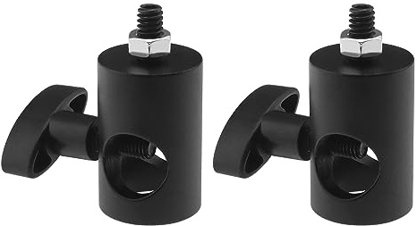 EMSea 2-teiliger Schnelladapter mit 1/4-Zoll-Schraube, Multifunktionaler Lichtstativ-Spitzenadapter aus Aluminiumlegierung für Fotografische Videoleuchte, Rechte Lichter, Kugelköpfe, Schwarz