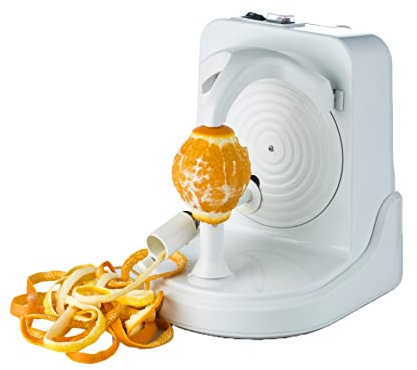 Pelamatic Electric Fruit Peeler | Automatic Orange, Apple, Potato Peeler | Durable Stainless Steel | Versatile & Easy-to-Use | White | 9.5x7x10.5 inches | Plastic & Stainless Steel | Kitchen Appliance