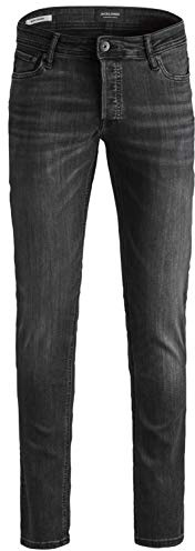 Jack & Jones JJI Glenn Original AM Slim fit-herrjeans, skinny, avsmalnande, svart / grå, 36W x 34L
