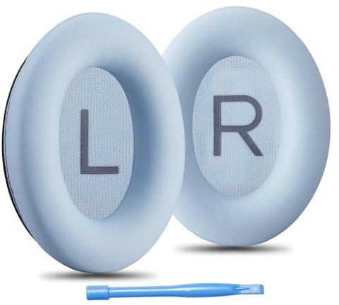 AHG QuietComfort Ohrpolster, Ersatzkissen, kompatibel mit Bose QuietComfort (2023), QC45, QCSE QC35, QC35 II, Geräuschunterdrückung, Moonstone Blue Extra dick | Überlegener Komfort / Haltbarkeit