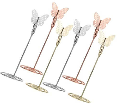PRETYZOOM Menü-Clips Mit Schmetterlingsmotiv Elegante Tischnummernhalter Aus Metall Für Tischkarten Bei Hochzeiten