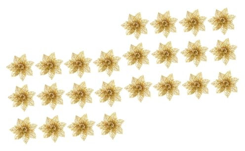 IMIKEYA 40 STK Weihnachtsblumenverzierung künstliche blüten Artificial weihnachtsstern Blumen rote Kunstblumen Christbaumschmuck Weihnachtsdekorationen künstliche Weihnachtsblume