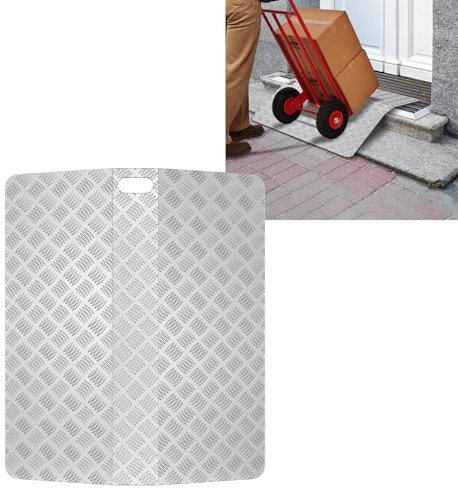 VA-Cerulean Rampa per soglia, per sedia a rotelle, lunghezza 60 cm, rampa in alluminio, rampa per soglia a rotelle, rampa antiscivolo in alluminio, per ingressi, gradini, 70 x 60 x 10 cm