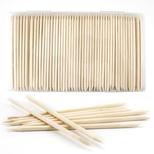 180PCS Orange Sticks for Nails with Storage Case, 4.5 Inch Double-Sided Wooden Cuticle Pusher Sticks, Multipurpose Orange Sticks for Nail art Manicure Pedicure Waxing, Ideal for Nail Techs & DIY