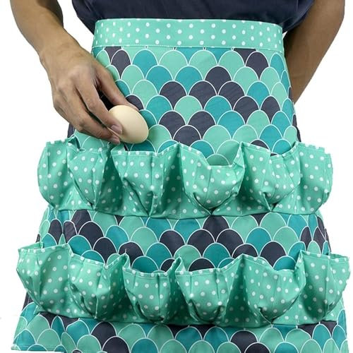 HUFFA Eierschürze for frische Eier - Hühnereier-Sammelschürze mit Taschen(Burgundy Marl)