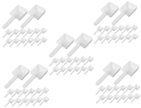 VOSAREA 5 Set Cucchiaio Per Detersivo Misurino Paletta Per Bucato Misurini Cucchiaino Riutilizzabile Paletta Per Chicchi Di Caffè Cucchiaio Per Casa Plastica Bianca 20 Pezzi * 5
