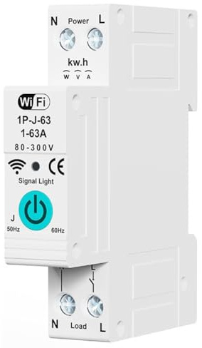 Giwnhvx Interruttore WiFi AC220V 63A Voltmetro Amperometro Energia Telecomando Mobile Monofase Intelligente Interruttore Misurazione