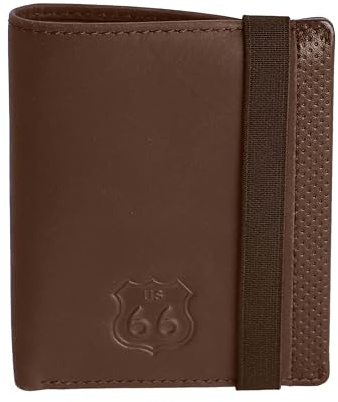 Route 66 Miguel, Hombre Monedero Tarjetero RFID Cartera Piel, Marrón, Estándar