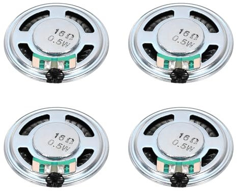 QUARKZMAN 4 unidades 0,5 W 16 ohmios pequeños altavoces carcasa de metal redondo interno microimán altavoz para mini altavoz DVD EVD multimedia portátil máquina publicitaria portátil