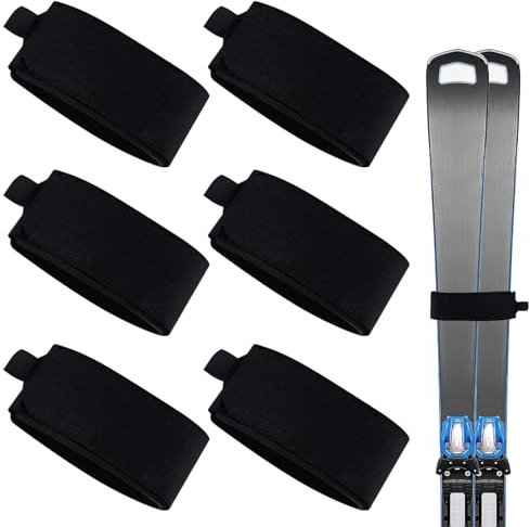 Verstellbare Skibinder, 2 Stück Skigurte Skigurtverschlüsse Verstellbare Skiwickel Eva-Skiverschluss Skibänder mit Schutzpolstern zum Tragen von Ski und Stöcken