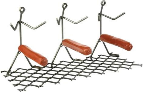 Support à saucisses pour Hot-Dog - Porte-saucisses BBQ en métal | Accessoire de Cuisson Original pour grillades, Support créatif et, ustensile de Barbecue pour Cuisine et Camping