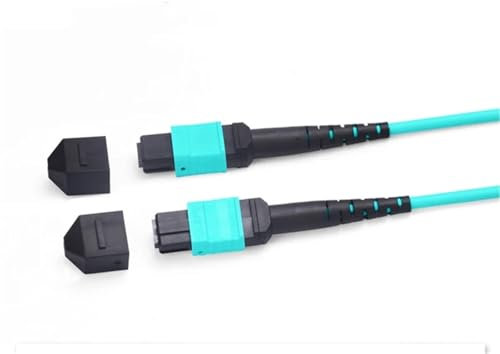 VJSUWI Cavo di Collegamento in Fibra Ottica MPO-MPO OM3 a 12 Fibre - Lunghezza 3-m/15 m, Tipo A/B(1M,12C Female-Female B)