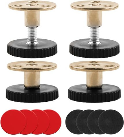 Qaum Lot de 4 pieds réglables en hauteur de 33 à 40 mm - Pieds réglables - Pieds de meuble avec coussinets anti-rayures et accessoires de montage pour armoire, pieds de lit, canapés, tables, autres
