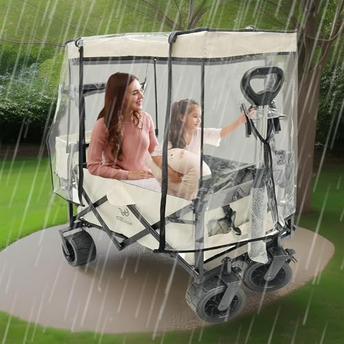 Shyllin Cubierta para Lluvia Universal para Carrito de Mano,Accesorios para Protección de Lluvia de PVC,Transparente,110x74x51CM,para Actividades al Aire Libre (Funda para la lluvia)