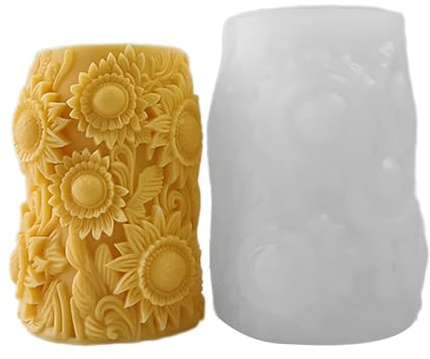 Ldabrye Muffa flessibile unica della colonna del fiore del silicone della muffa della colonna del silicone con i disegni del fiore per il sapone e la candela