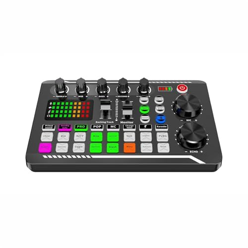 Controladora DJ, Tarjeta de sonido en e interfaz de con efectos de mezclador de DJ y cambiador de voz, mezclador de estéreo Bluetooth