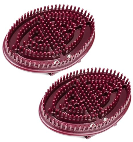 2 Pièces Brosse de Massage Corporelle en Silicoscion, Brosse à Méridiens, Brosse de massage pour la relaxation ergonomique et douce pour la peau, pour la maison et le salon (Marron)