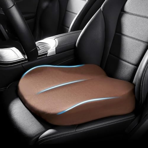 XDGDHSH Car Seat Cushion for Mercedes Benz A Class W177 A200 A200d A220d, Memory Foam Automotive Booster Seat Cushions, Ergonomic Comfort Pad for Cars, Trucks, Office Chairs & Wheelchairs,C Brown