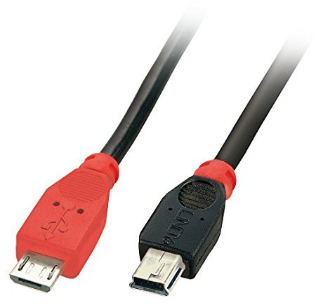 Lindy 0.5m USB OTG Cable - Black, Type Micro-B to Mini-B