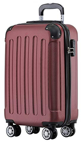 BEIBYE Zwillingsrollen Hardcase Reisekoffer Koffer Trolleys Hartschale in XL-L-M in 14 Farben (Weinrot, Handgepäck (55cm))