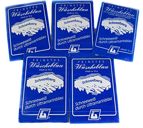 10 x 10g Feinstes Wäscheblau Schneeberg, Schneeweiß durch Ultramarinblau