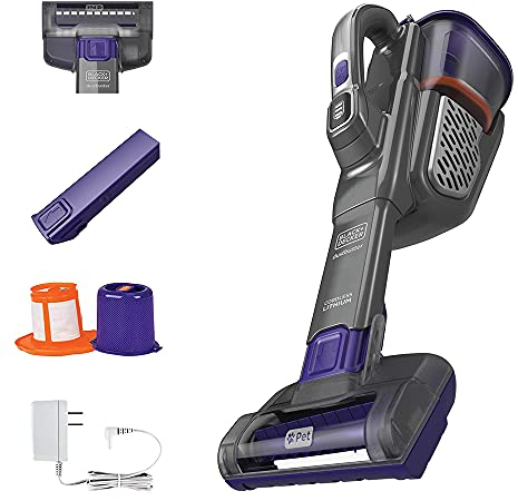Black+Decker Dustbuster HHVK515JP07 Aspirateur à Main pour Animaux de Compagnie, sans Fil, AdvancedClean+, Gris
