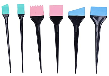 Sonew 6 Stück Silikon Haarfärbepinsel, Pinsel Haare Färben, Haarfärbemittel, Haarfarbe, zum Selbermachen, Färben